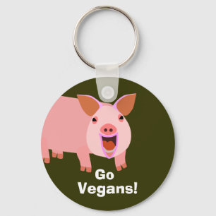 Vegan Pig Keychain