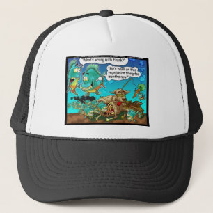 Vegan Pirahanas Funny Offbeat Cartoon Gifts Trucker Hat