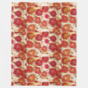 vegan pizza red white italian food blanket