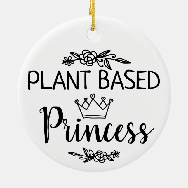 Vegan Plant based Princess floral Ceramic Tree Decoration (Back)