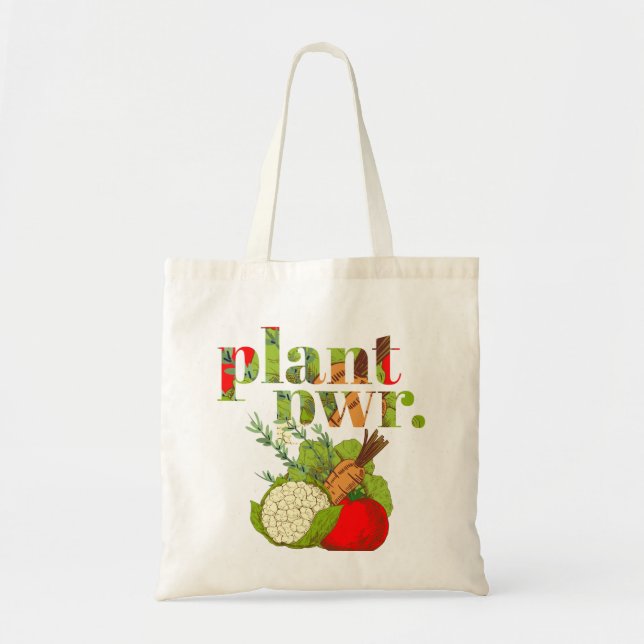 Vegan Plant Power Tote Bag (Front)