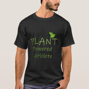 Vegan "Plant Powered athlete" black T-Shirt