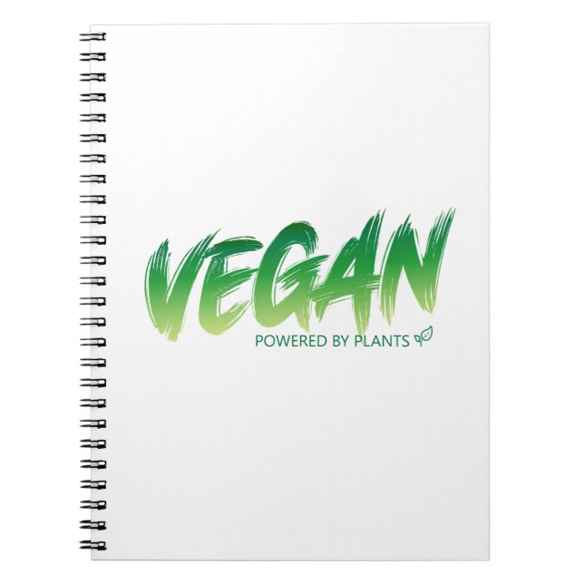 Vegan - Powered by plants Notebook (Front)