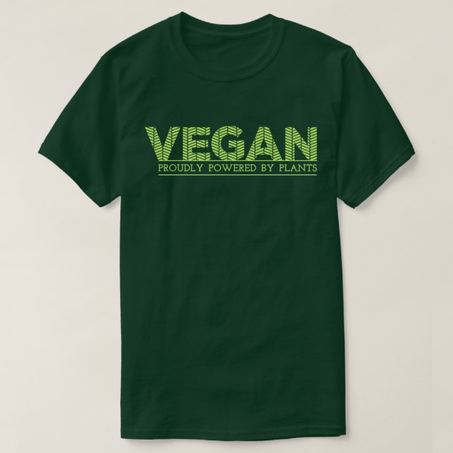 Vegan Proudly Powered by Plants Dark T-Shirt (Design Front)