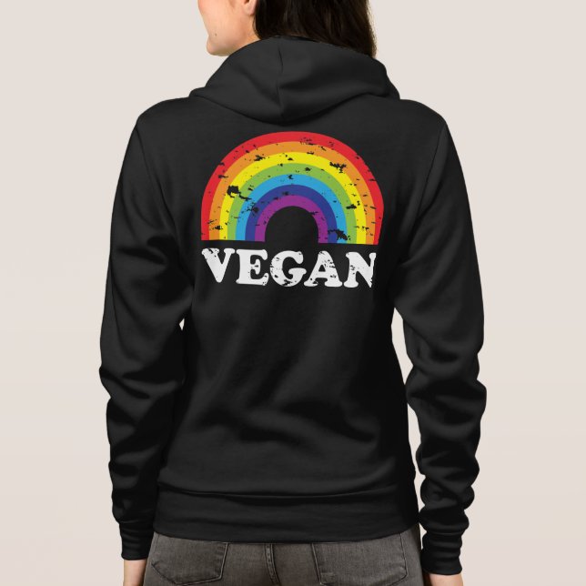Vegan Rainbow Zip-Up Hoodie (Back)