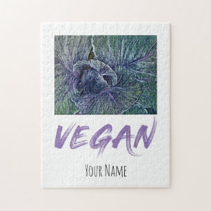 Vegan Red Cabbage Vintage gift Jigsaw Puzzle