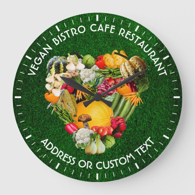 Vegan Restaurant Cafe Or Bistro Owner. For Vegan Large Clock (Front)