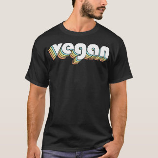Vegan Retro Rainbow Typography Faded Style T-Shirt