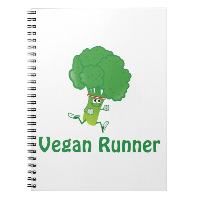 Vegan runner - Broccoli Spiral Notebook (Front)