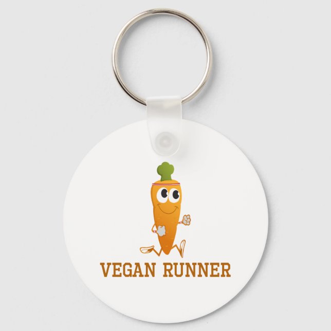 Vegan Runner Carrot Key Ring (Front)