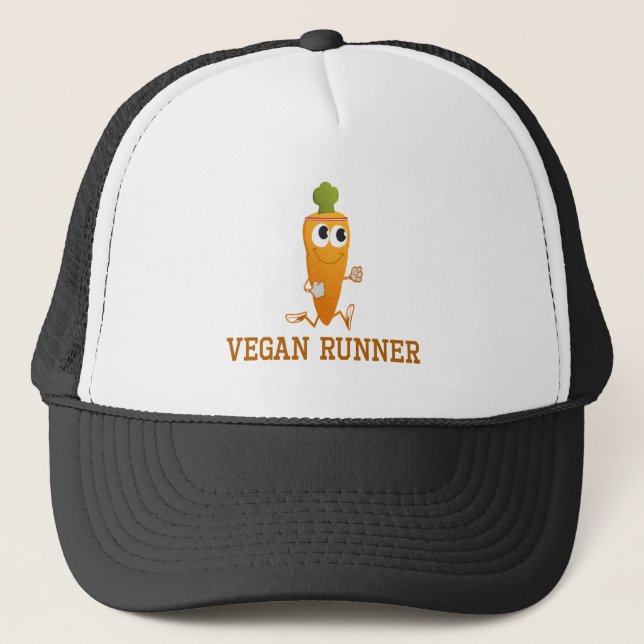 Vegan Runner Carrot Trucker Hat (Front)