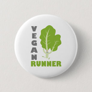 Vegan Runner - Kale 6 Cm Round Badge