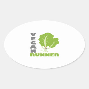 Vegan Runner - Kale Oval Sticker