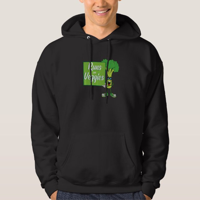 Vegan Runs On Veggies Broccoli Hoodie (Front)
