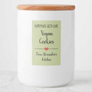 Vegan sage green cookies  food label