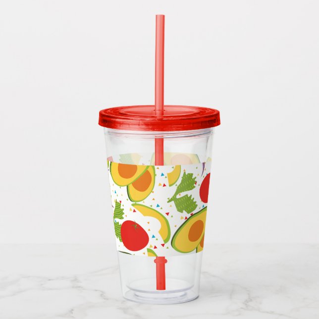 Vegan Salad Avocado Fiesta Acrylic Tumbler (Front)