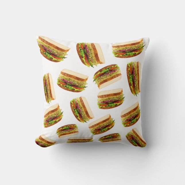 Vegan sandwich pattern cushion (Front)