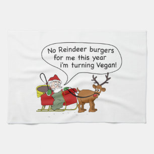 Vegan Santa Tea Towel