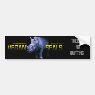 VEGAN SEALS LOGO, THERE IS NO QUITTING BUMPER STICKER