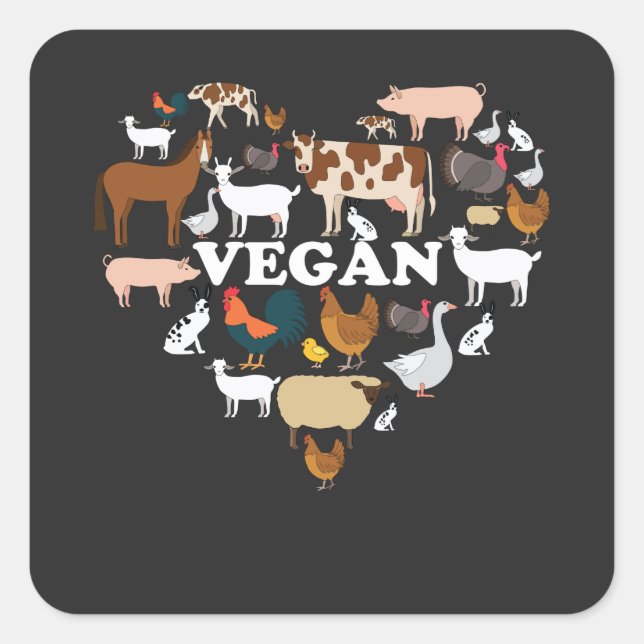 Vegan Square Sticker (Front)