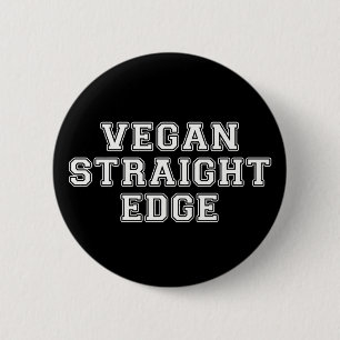 Vegan Straight Edge 6 Cm Round Badge
