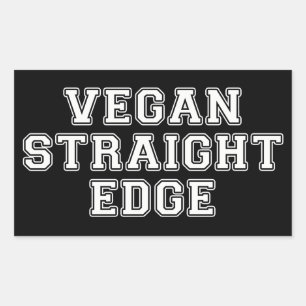 Vegan Straight Edge Rectangular Sticker