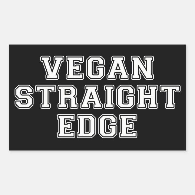 Vegan Straight Edge Rectangular Sticker (Front)