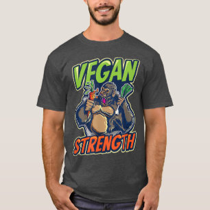 Vegan Strength Gorilla Design Vegan T-Shirt