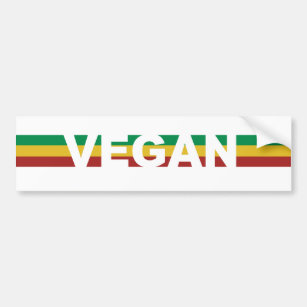 Vegan Stripes Rasta Bumper Sticker
