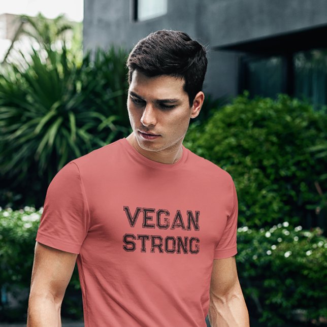Vegan Strong Grungy Typography Tri-Blend Shirt (Creator Uploaded)