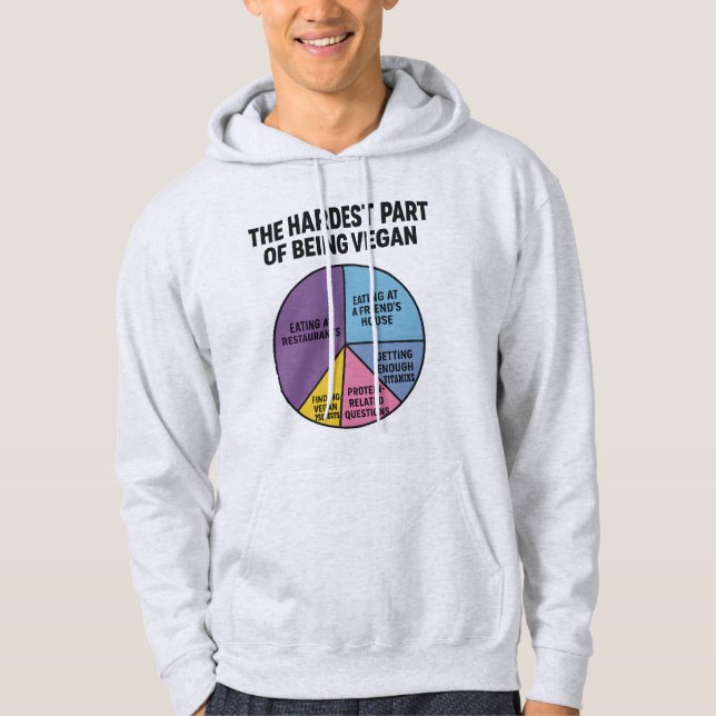 Vegan Struggles Pie Chart Hardest Part Funny Hoodie (Front)