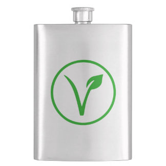 Vegan Symbol Vegetarian Veganism Animal Rights Hip Flask