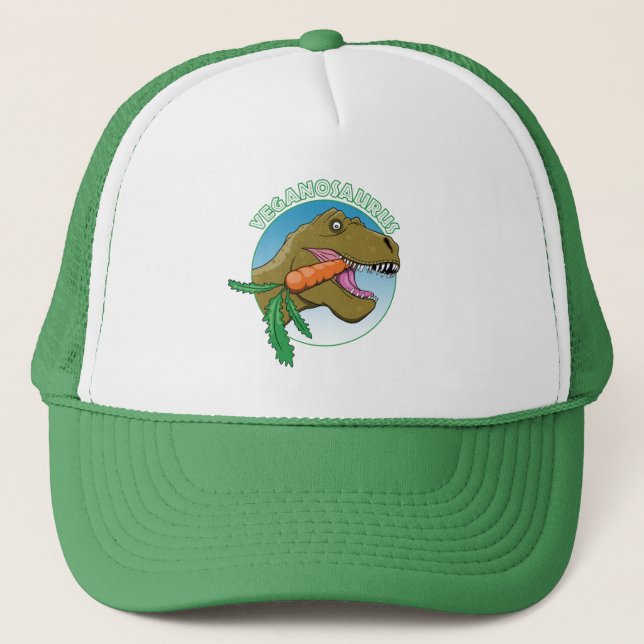 Vegan T-Rex - Veganism Humour Trucker Hat (Front)