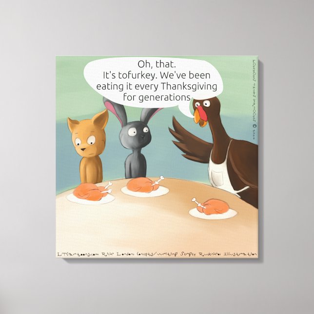 Vegan Thanksgiving Funny Canvas Print (Front)