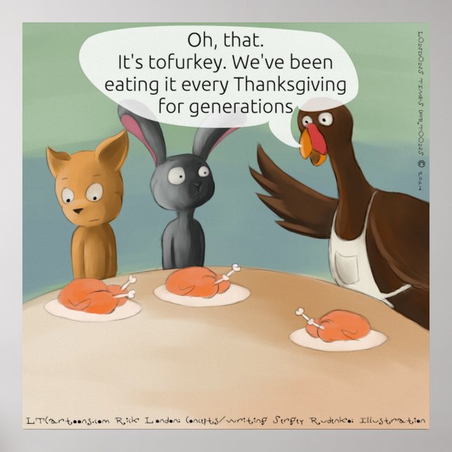 Vegan Thanksgiving Funny Poster (Front)
