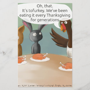 Vegan Thanksgiving Funny Stationery