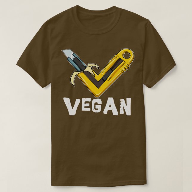 Vegan TShirt Veggie Banana Knife Shirts and Gifts (Design Front)