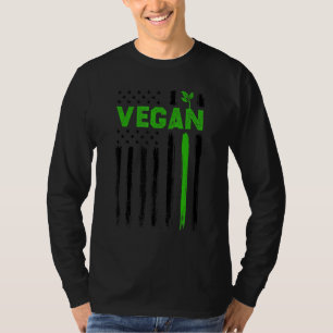 Vegan USA American Flag Vegetarian Farming Vegan 4 T-Shirt