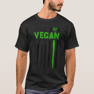 Vegan USA American Flag Vegetarian Farming Vegan 4 T-Shirt