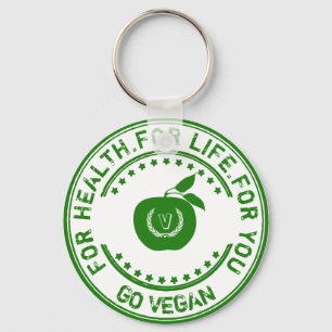 Vegan Vegetarian Apple For Health For Life For You Key Ring