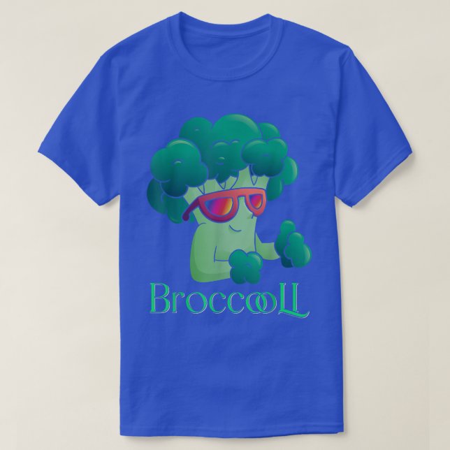 Vegan Vegetarian Cool Broccoli  T-Shirt (Design Front)