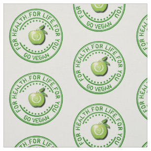 Vegan Vegetarian Green Apple For Health For Life Fabric