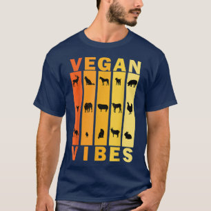 Vegan Vibes Herbivore Vegetarian Retro Vinatge Sty T-Shirt