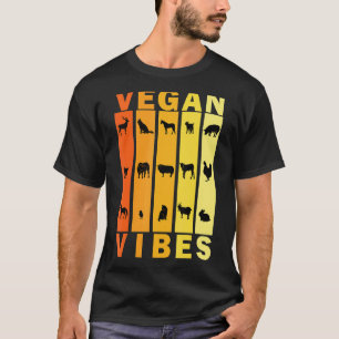 Vegan Vibes Herbivore Vegetarian Retro Vinatge Sty T-Shirt