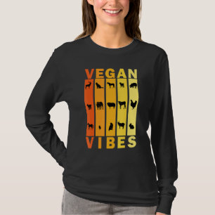 Vegan Vibes Herbivore Vegetarian Retro Vinatge Sty T-Shirt
