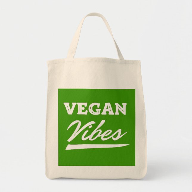 Vegan Vibes Vegetarian Tote Bag (Front)
