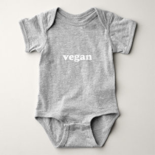 "vegan" white letters baby bodysuit