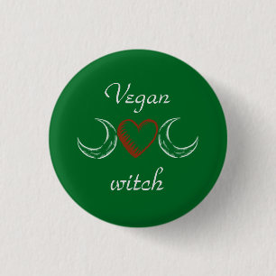 Vegan witch 3 cm round badge