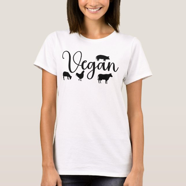 Vegan with animals T-Shirt (Front)
