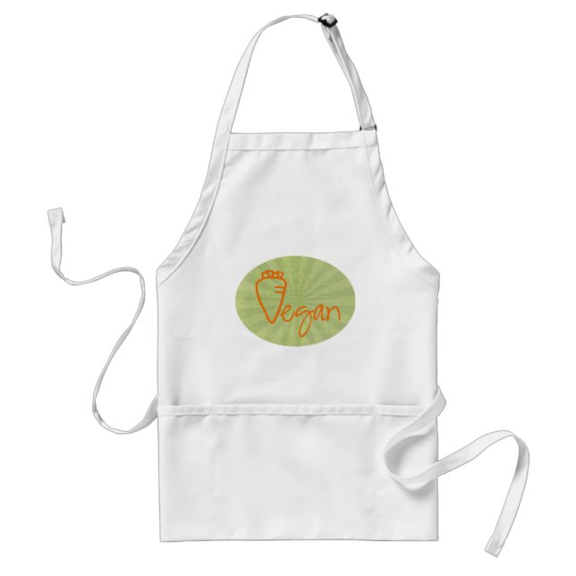 Vegan (with Carrot Graphic) Standard Apron (Front)